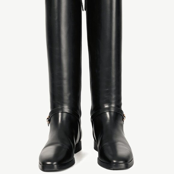 Gucci Rosie Black Elite Calf Leather Riding Boots - Picture 3 of 14